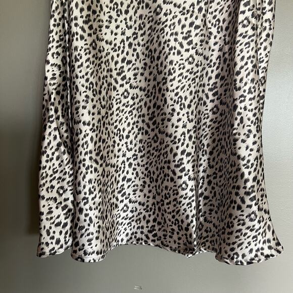 PRINCESS POLLY LEOPARD BETTA VANORE MINI DRESS Size 6 Silky Slip Dress Cream Tan - Picture 15 of 16